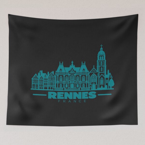 Item preview, Rennes France Line Art Skyline Poster designed and sold by CMYKStudio.