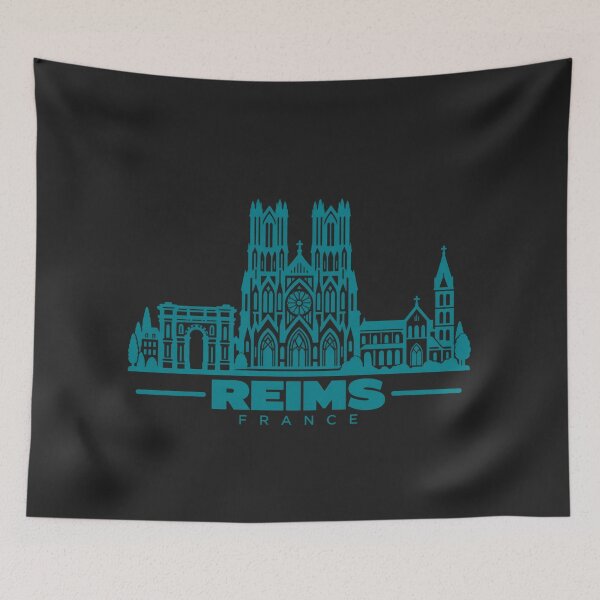 Item preview, Reims France Line Art Landmark Poster designed and sold by CMYKStudio.