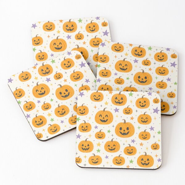 Item preview, Halloween Pumpkin Pattern Cute Jack‑O’‑Lantern Design with Stars and Festive Colors designed and sold by Bloomie_Studio .