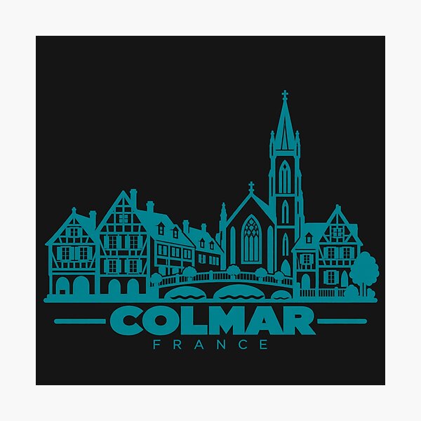 Item preview, Colmar France Line Art Landmark Poster designed and sold by CMYKStudio.