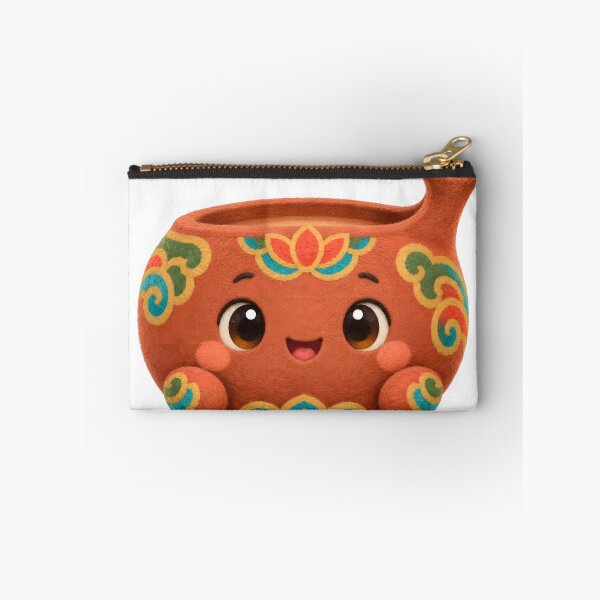 Item preview, Cute Mascot Shaped Like a Small Clay Oil Lamp (Deungjan) With a Shallow Round Dish Body, a Thin Wick Spout, and a Tiny Flickering Flame on Top — Marker-style Digital Illustration designed and sold by radou88.