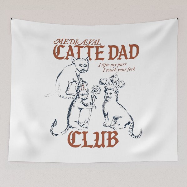 Item preview, Mediaeval Catte Dad Club - I Lifte My Purr I Touch Your Fork designed and sold by thedoodlevault.