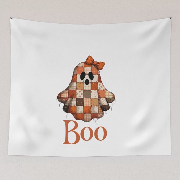 Item preview,  boo halloween ghost face bow plaid patchwork designed and sold by DariaOltes.