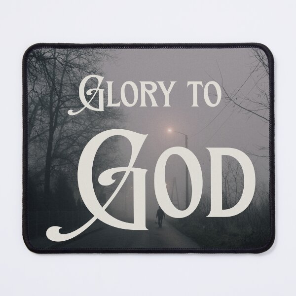 Item preview, Glory To God Moody Foggy Street Christian Photography designed and sold by LensDyn™.