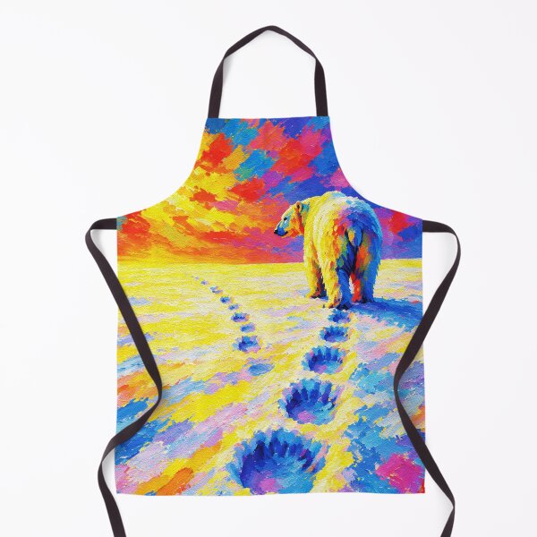 Item preview, Polar Bear's Journey – Vivid Sunset Wildlife Painting designed and sold by RamyGallery.