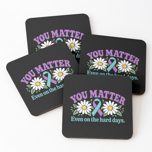 Item preview, You Matter Even On The Hard Days - Teal And Purple Ribbon designed and sold by thedoodlevault.