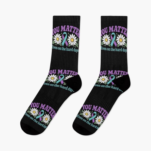 Item preview, You Matter Even On The Hard Days - Teal And Purple Ribbon designed and sold by thedoodlevault.