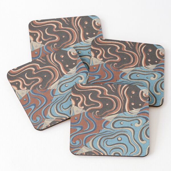 Item preview, Vintage Abstract Marble Swirls | Retro Water Waves & Dynamic Line Art designed and sold by GabbasGallery.