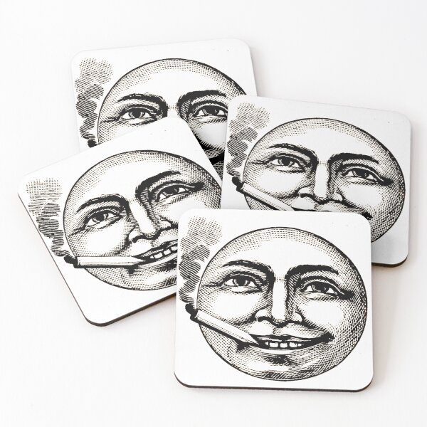 Item preview, Vintage Smoking Moon | Retro Engraving Man in the Moon Art designed and sold by GabbasGallery.