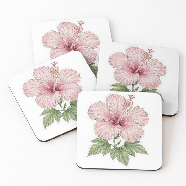 Item preview, Pegatina de flor de hibisco rosa | Tatuaje botánico de líneas finas | Ilustración de hibisco designed and sold by Crystal Critters .