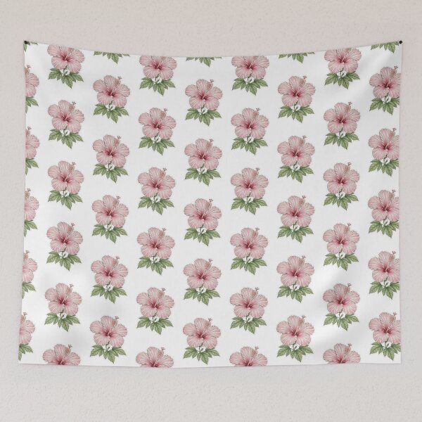Item preview, Pink Hibiscus Flower Sticker | Fine Line Botanical Tattoo | Hibiscus Illustration designed and sold by FineLineBotanical .