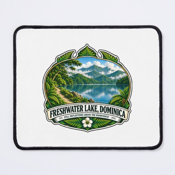 Item preview, Freshwater Lake, Dominica Caribbean Island Travel Nature Souvenir designed and sold by SEEM-drawing.