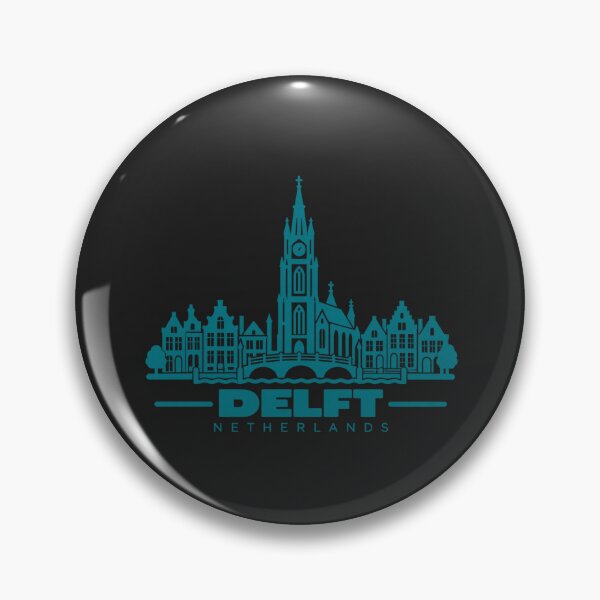 Item preview, Delft Netherlands Line Art Landmark Poster designed and sold by CMYKStudio.