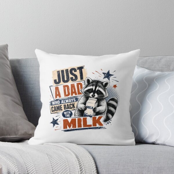Item preview, Just A Dad Who Always Came Back With The Milk Raccoon Father Humor designed and sold by RetroMini2026.