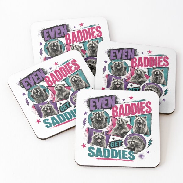 Item preview, Even Baddies Get Saddies Raccoon Animal Lover Funny Quote designed and sold by JonesFlora2025.