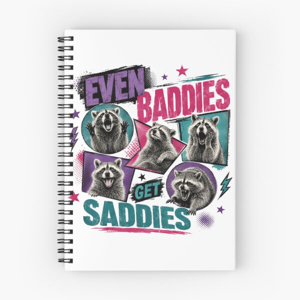 Item preview, Even Baddies Get Saddies Raccoon Animal Lover Funny Quote designed and sold by JonesFlora2025.