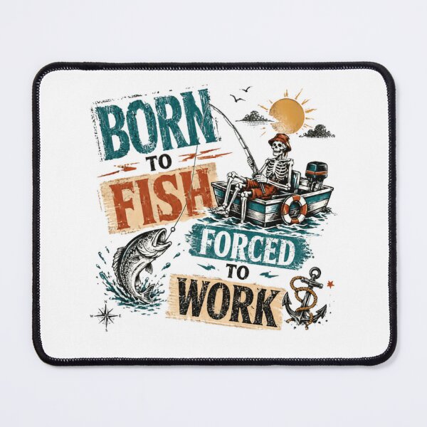 Item preview, Born To Fish Forced To Work Fishing Angler Fisherman designed and sold by RetroMini2026.