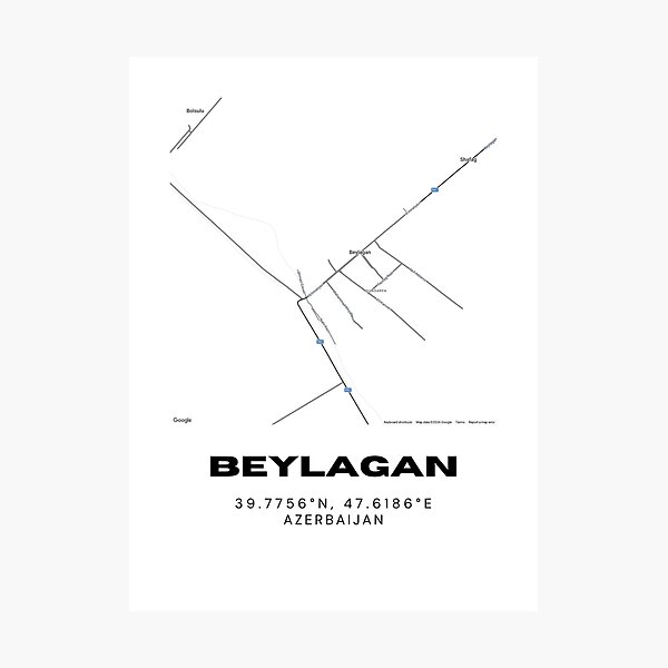 Item preview, Beylagan Azerbaijan Map Coordinates – Minimalist Location Design designed and sold by RM-Journey.