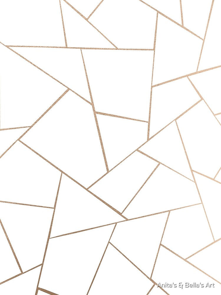 "Rose Gold White Geometric Glam 1 geo decor art" Poster by