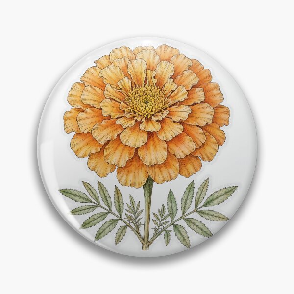 Item preview, Marigold Flower Sticker | Cempasuchil Sticker | Fine Line Dia de Muertos Tattoo designed and sold by FineLineBotanical .