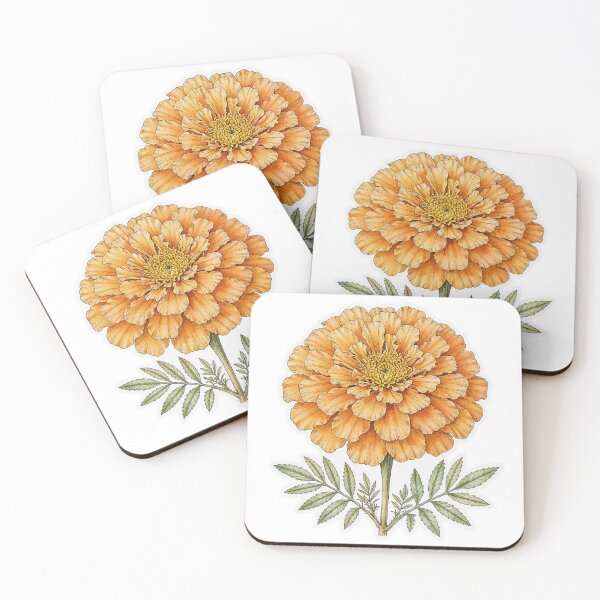 Item preview, Marigold Flower Sticker | Cempasuchil Sticker | Fine Line Dia de Muertos Tattoo designed and sold by FineLineBotanical .