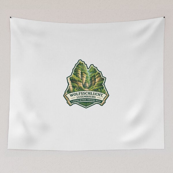 Item preview, Wolfsschlucht Luxembourg A Passage Between Towering Rocks Travel Souvenir Hiker designed and sold by Star3NowForMe.