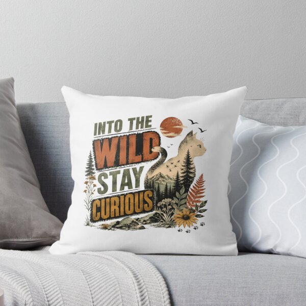 Item preview, Into The Wild Stay Curious Cat Nature Adventure Explorer designed and sold by RetroMini2026.
