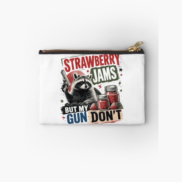 Item preview, Strawberry Jams But My Gun Don't Funny Raccoon Gun Owner Humor designed and sold by RetroMini2026.