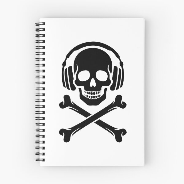 Item preview, Skull and Crossbones Wearing Large Headphones Graphic designed and sold by AFernandesDSG.