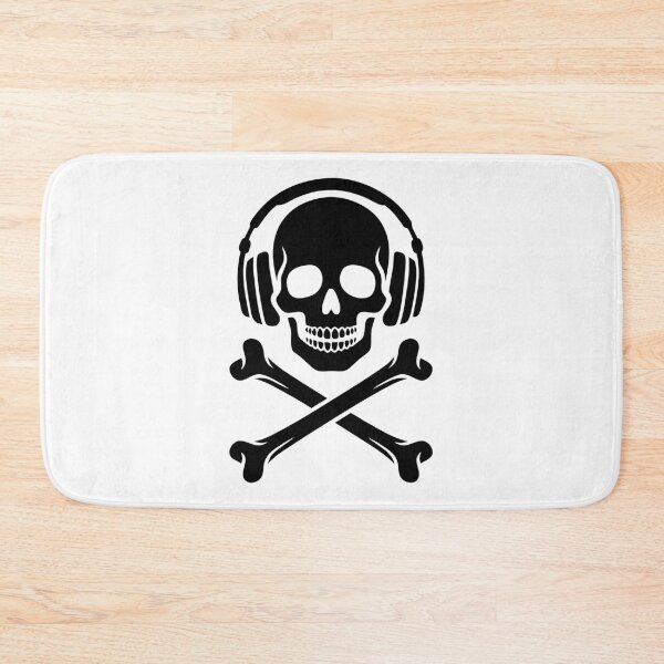 Item preview, Skull and Crossbones Wearing Large Headphones Graphic designed and sold by AFernandesDSG.