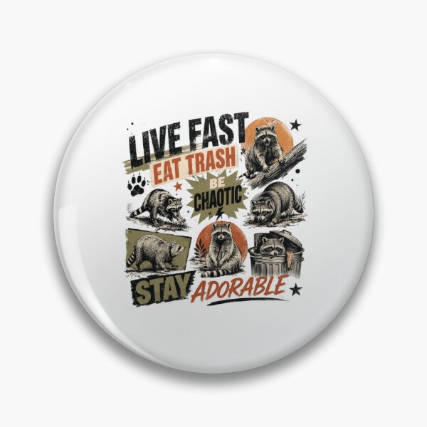 Item preview, Live Fast Eat Trash Be Chaotic Stay Adorable Raccoon Trash Panda Wildlife designed and sold by RetroMini2026.