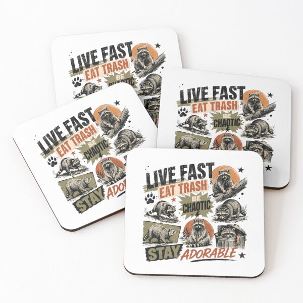 Item preview, Live Fast Eat Trash Be Chaotic Stay Adorable Raccoon Trash Panda Wildlife designed and sold by RetroMini2026.