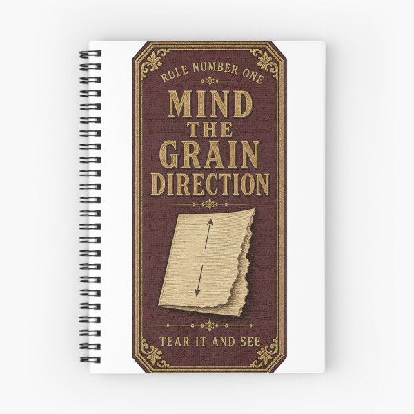 Item preview, Mind The Grain Direction Bookbinder Rule Sign designed and sold by BoosterShop.