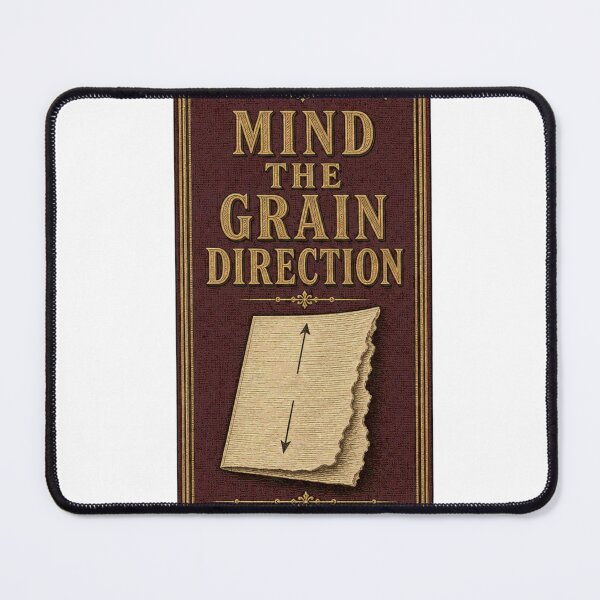 Item preview, Mind The Grain Direction Bookbinder Rule Sign designed and sold by BoosterShop.