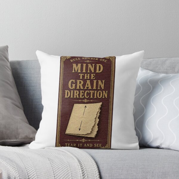 Item preview, Mind The Grain Direction Bookbinder Rule Sign designed and sold by BoosterShop.