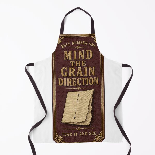 Item preview, Mind The Grain Direction Bookbinder Rule Sign designed and sold by BoosterShop.