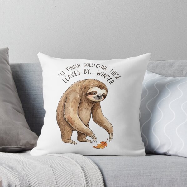 Item preview, Sloth Will Finish Collecting Leaves By Winter designed and sold by Tiffany Roy.