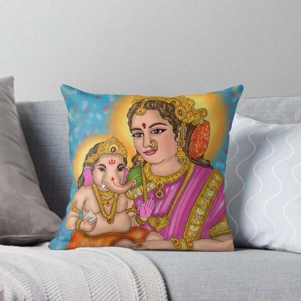 Item preview, Lord Ganesha with Parvati Digital Drawing | Hindu Deity Artwork designed and sold by Harshit_Digital_Arts.