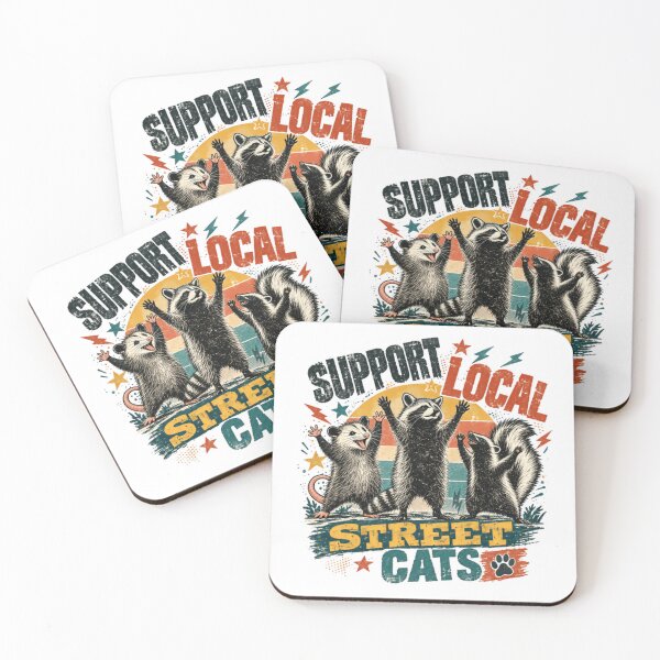Item preview, Support Local Street Cats Funny Urban Wildlife Raccoon Opossum Skunk Lover designed and sold by JonesFlora2025.