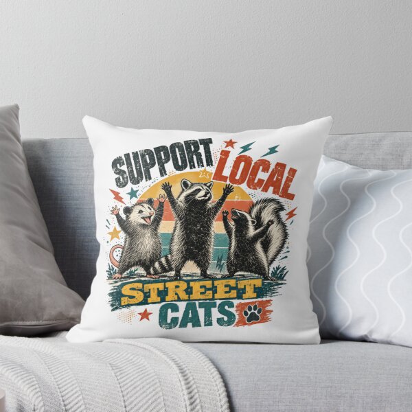 Item preview, Support Local Street Cats Funny Urban Wildlife Raccoon Opossum Skunk Lover designed and sold by JonesFlora2025.