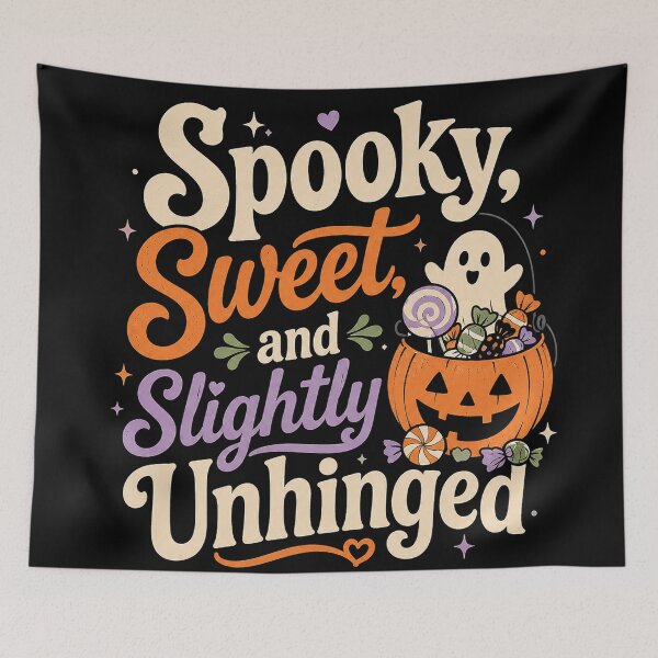 Item preview, Spooky, Sweet & Slightly Unhinged – Cute Funny Halloween Art designed and sold by Stinky Lincy's Apparel Company.