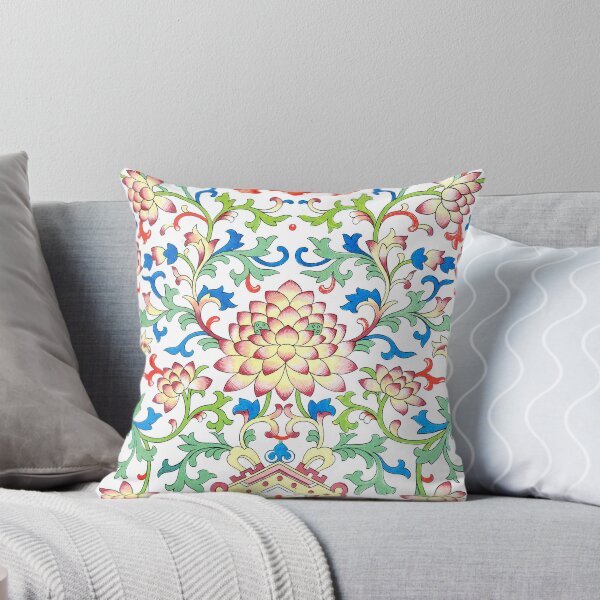 Item preview, Traditional Chinese Lotus Pattern | Vintage Floral Porcelain Ornament Art designed and sold by GabbasGallery.