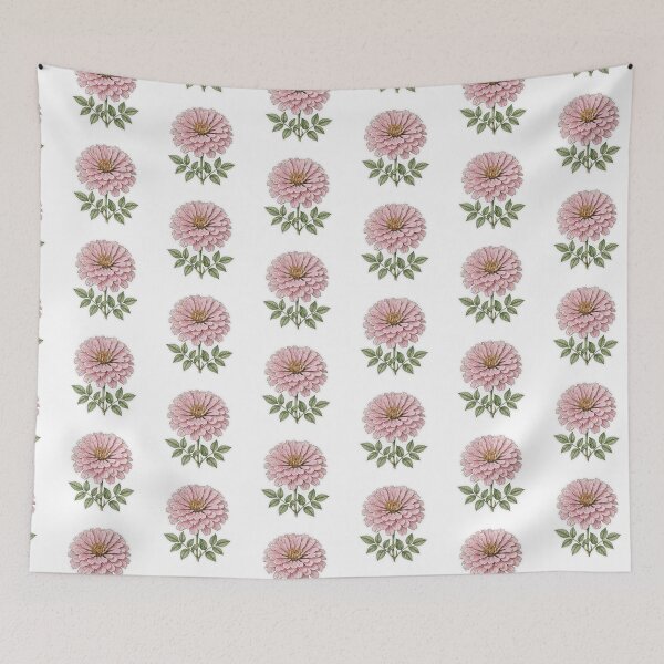 Item preview, Pink Zinnia Flower Sticker | Fine Line Botanical Tattoo | Zinnia Illustration designed and sold by FineLineBotanical .