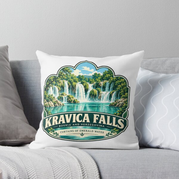 Item preview, Kravica Falls Bosnia And Herzegovina Curtains Of Emerald Water Travel Landmark designed and sold by Simsimah26Parks.