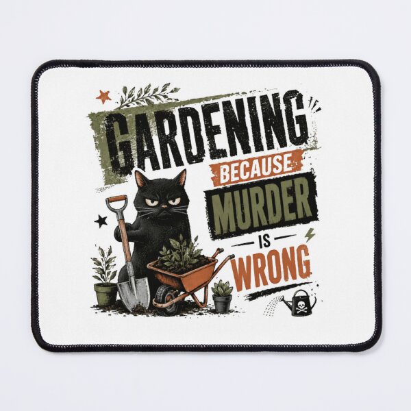 Item preview, Gardening Because Murder Is Wrong Grumpy Cat Gardener Humor designed and sold by RetroMini2026.