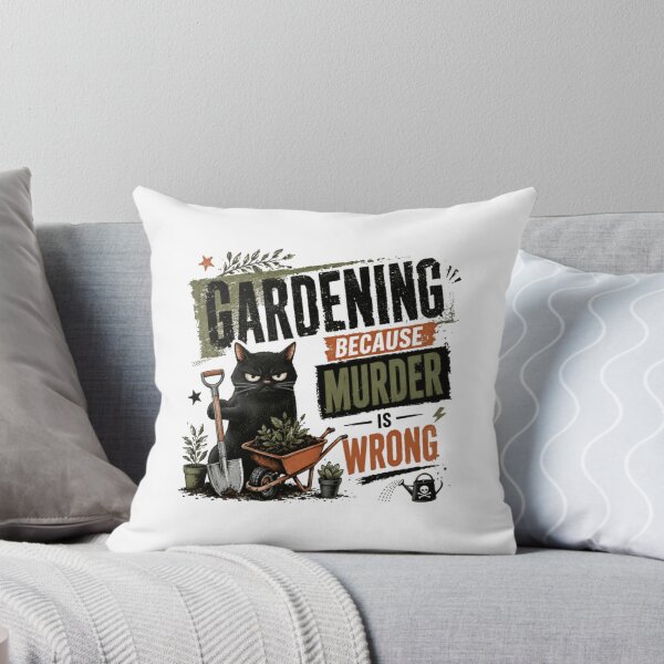 Item preview, Gardening Because Murder Is Wrong Grumpy Cat Gardener Humor designed and sold by RetroMini2026.