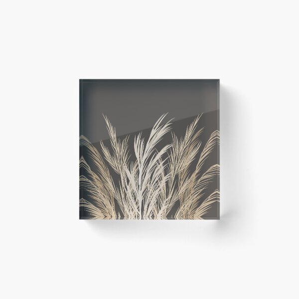 Item preview, Boho Pampas Grass Botanical Print: Minimalist Beige Dried Grasses on Dark Brown designed and sold by Kat Designs Store.
