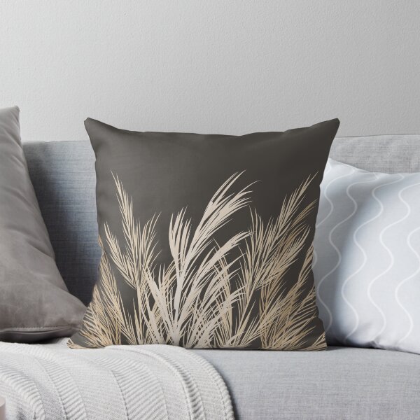 Item preview, Boho Pampas Grass Botanical Print: Minimalist Beige Dried Grasses on Dark Brown designed and sold by Kat Designs Store.