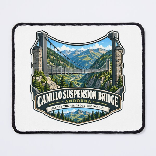 Item preview, Canillo Suspension Bridge Andorra Across The Air Above The Valley Traveler Adventure Souvenir designed and sold by Star3NowForMe.