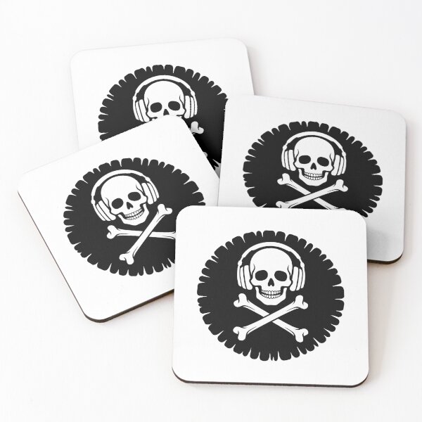 Item preview, Skull Wearing Headphones with Crossed Bones Graphic designed and sold by AFernandesDSG.